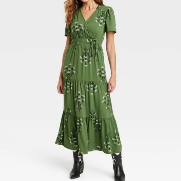 Knox Rose | Dresses | Knox Rose Green Tiered Maxi Dress With Short Sleeves Size Xxl Nwt | Poshmark Knox Rose | Dresses | Knox Rose Green Tiered Maxi Dress With Short Sleeves Size Xxl Nwt | Poshmark